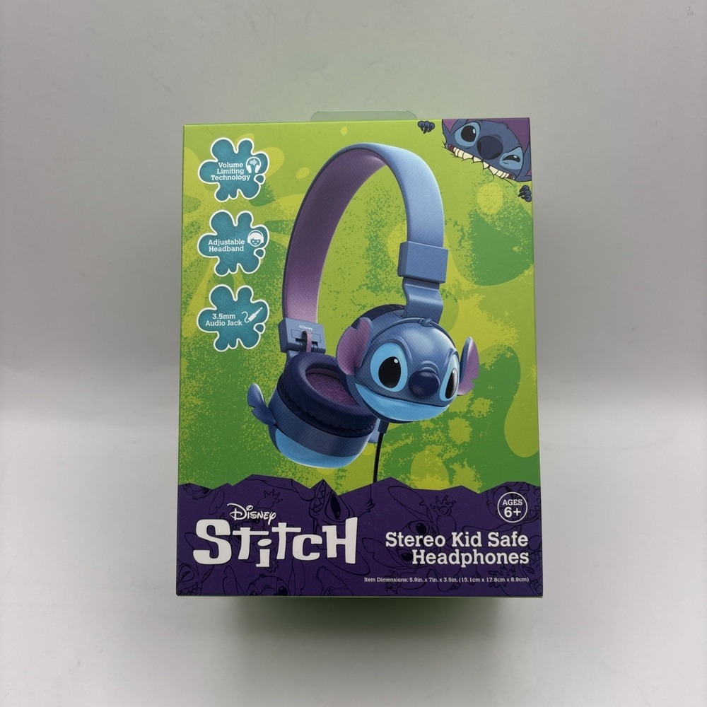 Disney® Stitch Kid Safe Headphones Volume Limiting Age 6+ Volume Limiting‎ NIB